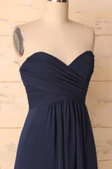 Elegant Sweetheart Pleated Navy Blue Corset Bridesmaid Dress outfit, Salad Dress Recipes