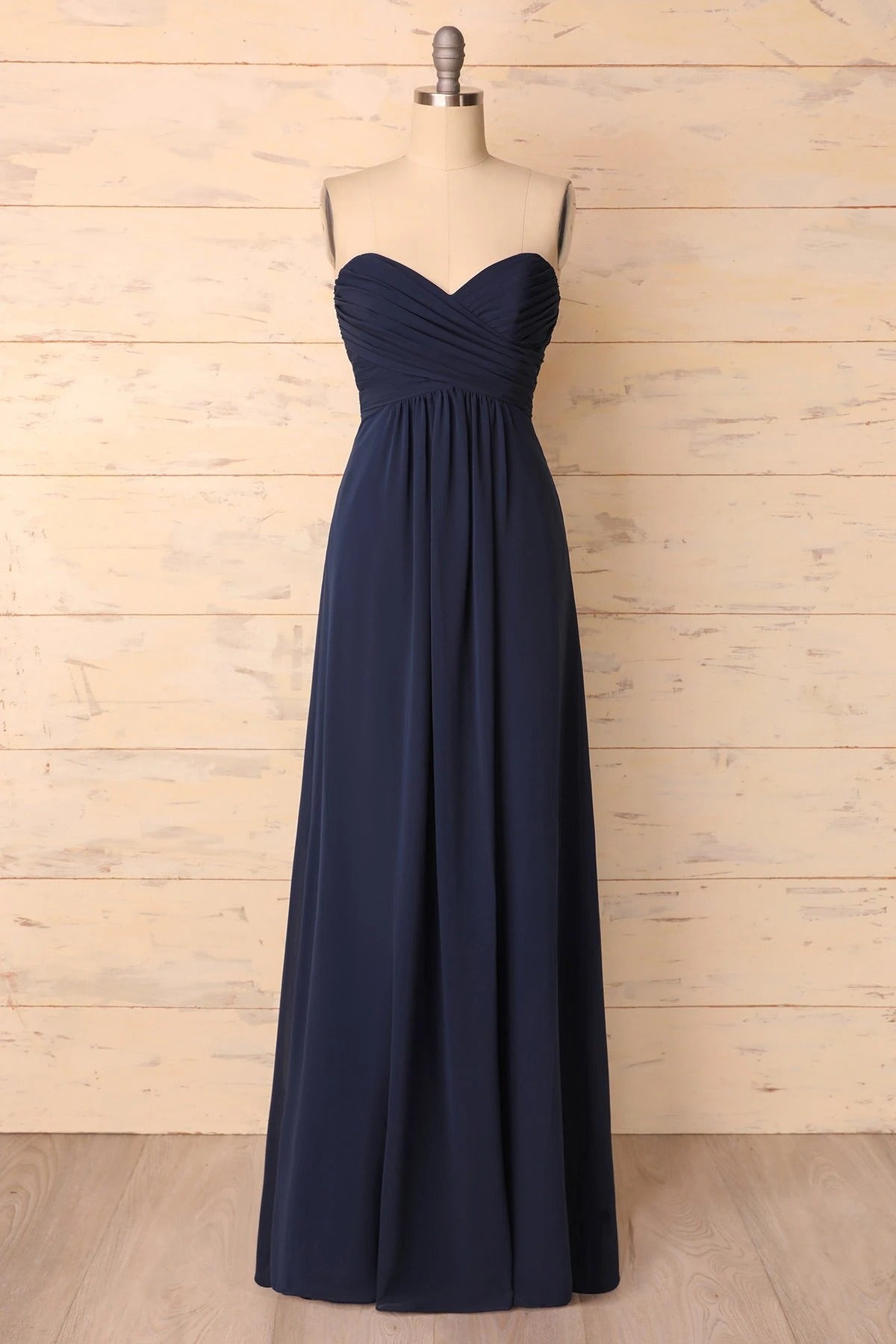 Elegant Sweetheart Pleated Navy Blue Corset Bridesmaid Dress outfit, Classy Dress Outfit
