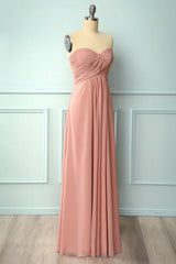 Elegant Sweetheart Pleated Blush Corset Bridesmaid Dress outfit, Stylish Outfit