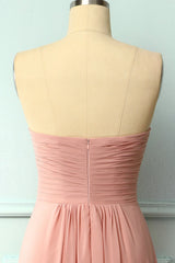 Elegant Sweetheart Pleated Blush Corset Bridesmaid Dress outfit, Party Dress For Couple