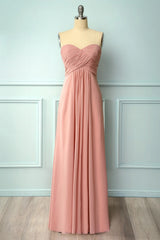 Elegant Sweetheart Pleated Blush Corset Bridesmaid Dress outfit, Party Dress Ideas For Curvy Figure