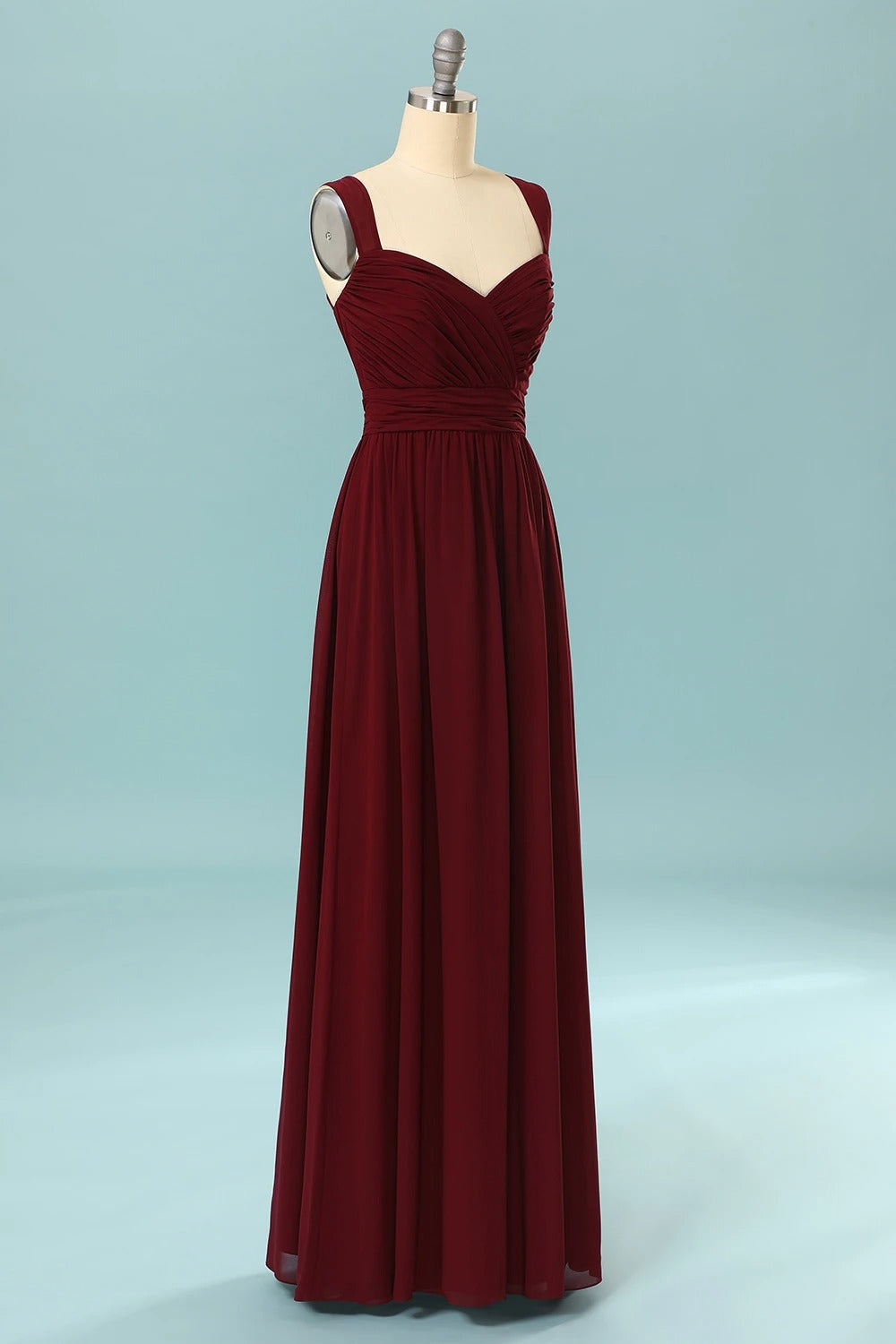 Elegant Pleated Burgundy Corset Bridesmaid Dress with Keyhole outfit, Party Dress Glitter