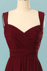Elegant Pleated Burgundy Corset Bridesmaid Dress with Keyhole outfit, Party Dress Open Back
