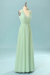 Halter Mint Green Corset Bridesmaid Dress with Bowknot outfit, Formal Dress Stores Near Me