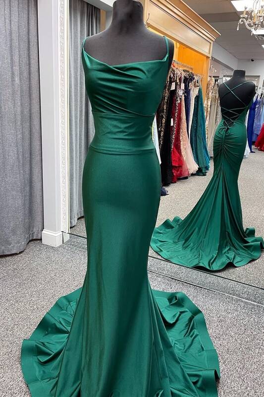 Mermaid Dark Green Corset Formal Dress outfit, Prom Dresses Classy