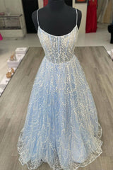 Princess A-line Light Blue Corset Formal Dress outfit, Bridesmaid Dress Vintage