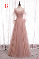 Elegant Blush Pink Tulle Corset Bridesmaid Dress outfit, Party Dress Sleeves