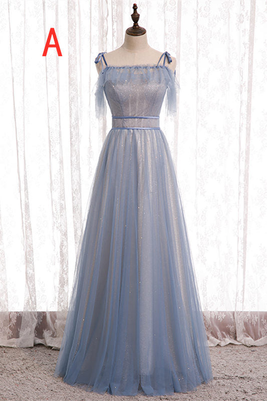 Elegant A-Line Dusty Blue Corset Bridesmaid Dress outfit, Party Dresses Summer