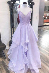Elegant Light Blue Ruffled Tulle Corset Prom Dress outfits, Party Dress Wedding Guest Dress