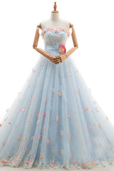 Charming Light Blue Tulle Sweetheart Corset Ball Gown Court Train Corset Wedding Dresses outfit, Wedding Dresses Long