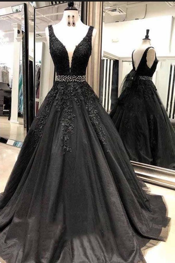 2024 Black V-neck Beaded Tulle Corset Prom Dresses outfit, Bridesmaid Dresses Orange