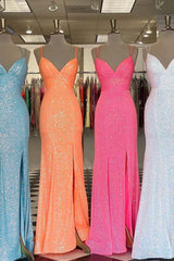 Stunning Straps Sequined Mermaid Long Corset Prom Dress outfits, Prom Dresses Photos Gallery