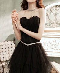 Black Tulle Long Corset Prom Dress, Black Tulle Corset Formal Dress, 1 Gowns, Homecomming Dresses Green