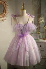 Cute Purple Sleeveless Lace Up Princess Short Corset Homecoming Dresses outfit, Bridesmaid Dresses Blush