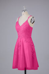 Beautiful Spaghetti Straps V Neck Corset Bridesmaid Dresses outfit, Bridesmaids Dresses Purple
