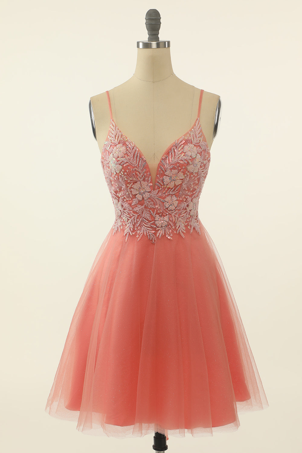 Blush Appliques Tulle Cute Corset Homecoming Dress outfit, Prom Dresses Ball Gown Elegant