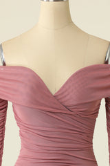 Blush Off The Shoulder Corset Homecoming Dress outfit, Homecoming Dresses Pretty