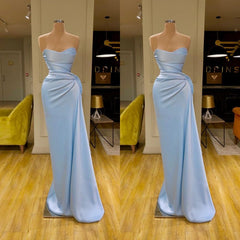 Unique Cross Sweetheart Light Blue Soft-pleated Long Corset Prom Dress outfits, Party Dress And Style