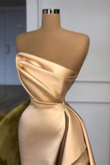 Designer Long Champagne Corset Prom Dress Side Split Evening Party Gowns Outfits, Party Dress Pinterest