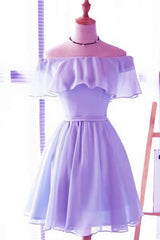 Cute Light Blue Off The Shoulder Short Corset Prom Dresses, Chiffon Corset Homecoming Dresses outfit, Long Dress Formal
