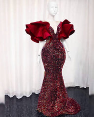 Sequin Corset Wedding Reception Dress, African Velvet Corset Wedding Dress, Elegant Velvet Corset Prom Dress, Evening Party Dress, African Fashion Clothing outfits, Wedding Dresses With Sleeve