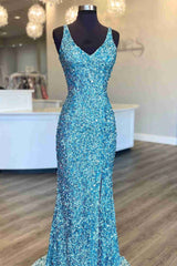 Glitter V-Neck Tiffany Blue Mermaid Corset Prom Dreess outfit, Bridesmaid Dresses Velvet