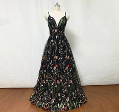 Black Floral Fairy Corset Prom Dress Long Evening Gowns For Wedding Outfits, Wedding Dress Boho