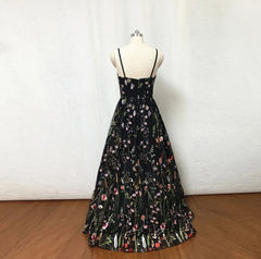 Black Floral Fairy Corset Prom Dress Long Evening Gowns For Wedding Outfits, Wedding Dresses Boho