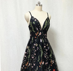 Black Floral Fairy Corset Prom Dress Long Evening Gowns For Wedding Outfits, Wedding Dress Beach