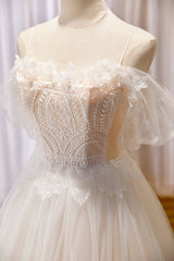 Chic Spaghetti Straps Beading A Line Tulle Corset Wedding Gown outfits, Wedding Dress For Bride