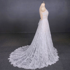Charming Spaghetti Straps Long A-line Corset Wedding Dresses Beach Corset Wedding Dresses outfit, Wedding Dresses Inspiration