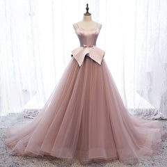 Pink Spaghetti Straps Tulle Long Corset Formal Corset Prom Dress, Unique Long Corset Wedding Dess outfits, Wedding Dresses For Short Brides