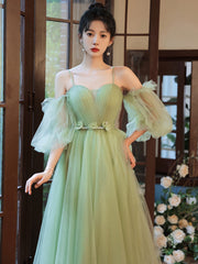 Light Green Tulle Simple Sweetheart Party Dresses, Green Long Corset Prom Dresses outfit, Formal Dress Styles