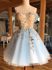 Short Blue Lace Floral Short Blue Lace Floral Corset Homecoming Dresses outfit, Party Dresses Weddings