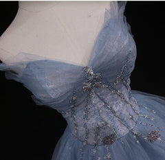 Sweetheart Neck Blue Ombre Tulle Long Blue Ombre Long Tulle Corset Prom Dresses outfit, Party Dress Party Dress