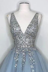Blue V Neck Corset Homecoming Dress With Beadings outfit, Homecoming Dress Shopping Near Me
