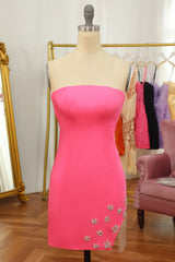 Pink Tight Short Corset Homecoming Dress with Star and Fringes outfit, Classy Prom Dress