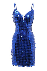Royal Blue Sparkly Sequins Tight Short Corset Homecoming Dress outfit, Homecoming Dresses Sparkle