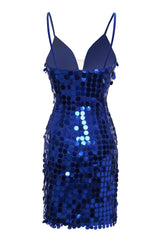 Royal Blue Sparkly Sequins Tight Short Corset Homecoming Dress outfit, Homecoming Dress Sparkles