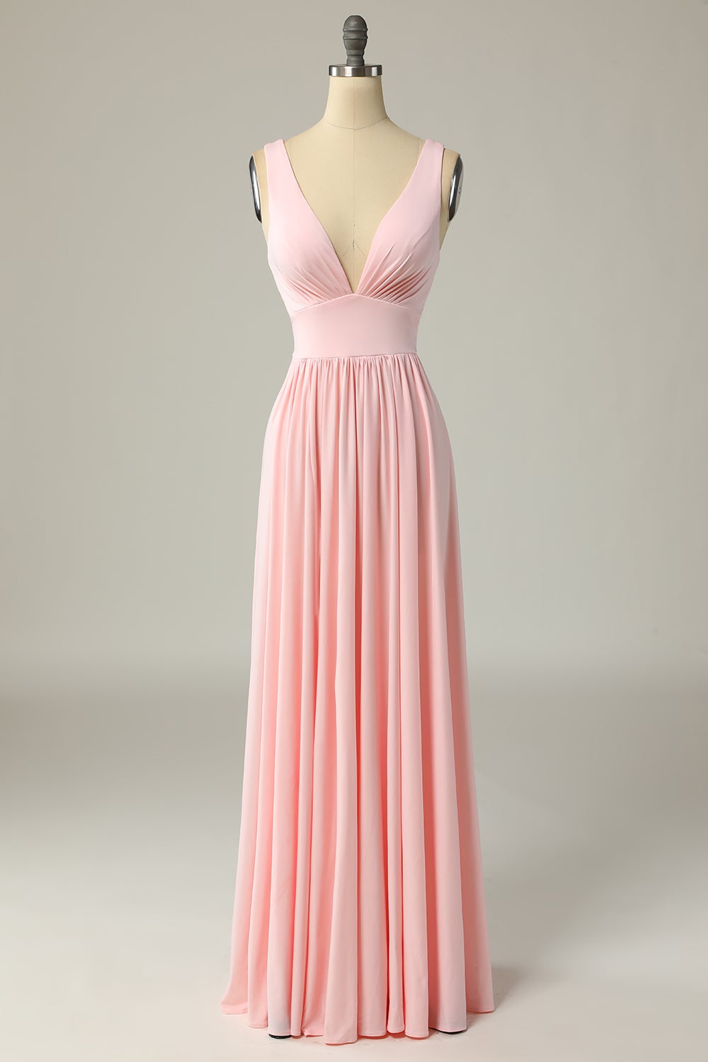 Classic Pink Long Corset Prom Dress with Split Front Gowns, Prom Dressed Long