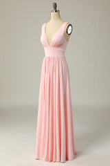 Classic Pink Long Corset Prom Dress with Split Front Gowns, Prom Dress Shops
