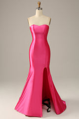 Fuchsia Sweetheart Mermaid Corset Prom Dress outfits, Bridesmaids Dress Online