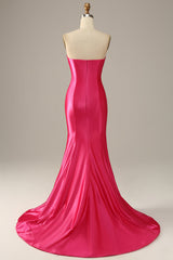 Fuchsia Sweetheart Mermaid Corset Prom Dress outfits, Bridesmaid Dress Shops Near Me