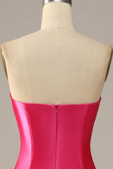 Fuchsia Sweetheart Mermaid Corset Prom Dress outfits, Bridesmaid Dresses Quick Shipping