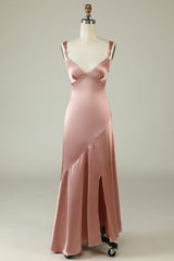 Blush Corset Prom Dresses, Asymmetrical Boho Corset Bridesmaid Dress outfit, Prom Dresses For Brunettes