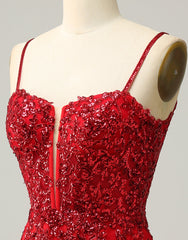 Red Sheath Corset Back Short Sequin Corset Homecoming Dress outfit, Homecoming Dresses Chiffon