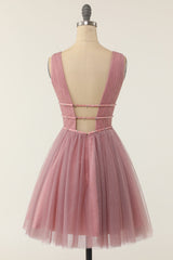 Taro Purple Tulle Short Corset Prom Dress outfits, Prom Dresses For Teen