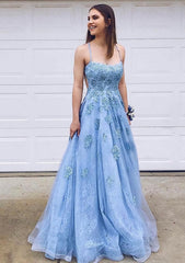A-line Bateau Court Train Lace Corset Prom Dress With Appliqued Gowns, Prom Dresses Under 201