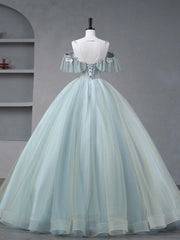 A-Line Blue Tulle sequin Lace Long Corset Prom Dress, Blue Lace Sweet 16 Dress outfit, Evening Dresses Vintage