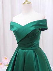 A-line Green Satin Sweetheart Corset Formal Dress, Green Long Evening Dress Corset Prom Dress outfits, Bridesmaide Dresses Fall